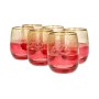 6 pieces of short red Bohemian juice glasses