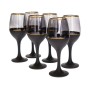 6 pieces of black Bohemian juice glasses with a base