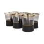 6 pieces of short black Bohemian juice glasses