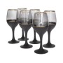 6 pieces of black Bohemian juice glasses with a base