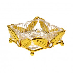 Glass cigar holder with a metal base