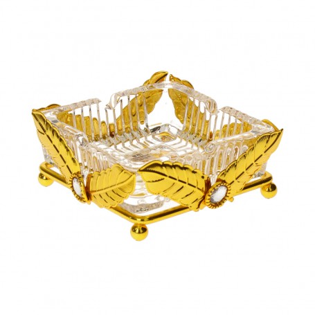 Glass cigar holder with a metal base