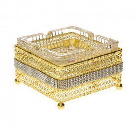 نفاضة سيجار زجاج حامل معدن الماس