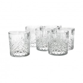6 pieces of short clear glass juice glasses