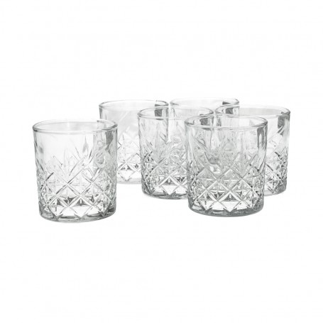 6 pieces of short clear glass juice glasses