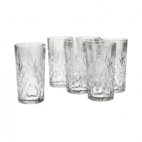 6 pieces of long clear glass juice glasses