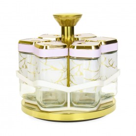 مجموعة توابل زجاج قاعدة برام 6 قطع