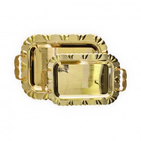 طقم صواني معدن عال قطعتين