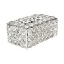 Metal tissue box with a crystal stone design