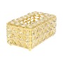 Metal tissue box with a crystal stone design