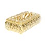 Metal tissue box with a crystal stone design