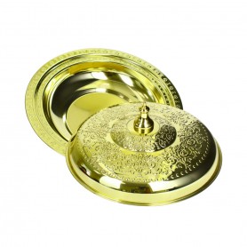 Golden platter size 30 CM with lid