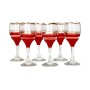6 juice glasses, red rimmed Pastry