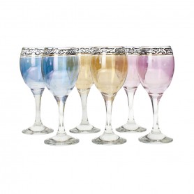 6 juice glasses, randomly rimmed Pastry