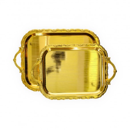 2-Piece Metal Tray Set with Laser-Cut Base.