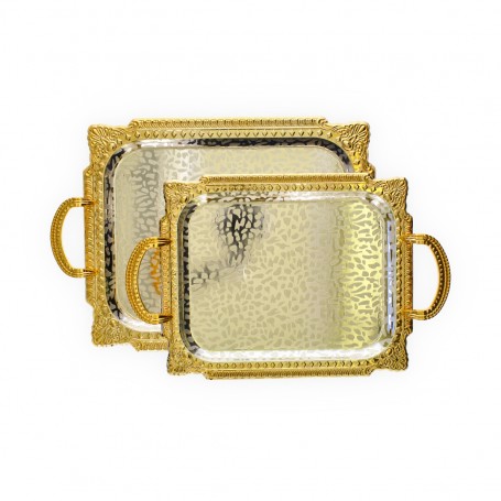 2-Piece Metal Tray Set with Laser-Cut Base.