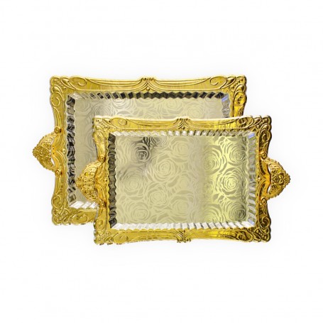 2-Piece Metal Tray Set with Laser-Cut Base.