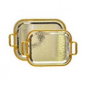 2-Piece Metal Tray Set with Laser-Cut Base.