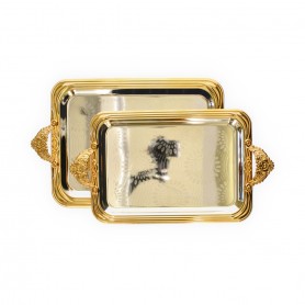 2-Piece Metal Tray Set with Laser-Cut Base.