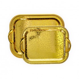 طقم صواني معدن قطعتين ارضية ليزر