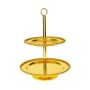 Two-Tier Metal Serving Stand with Handle.
