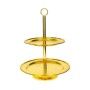 Two-Tier Metal Serving Stand with Handle.