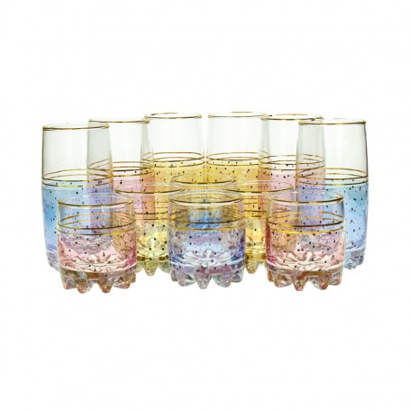 12-Piece Juice Glass Set – Tall and Short Glasses.