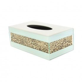 Metal Tissue Box with Crystal Decor.