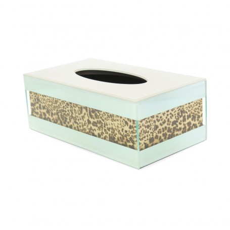 Metal Tissue Box with Crystal Decor.
