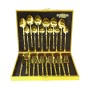 24-Piece Metal Tableware Set with Embossed Design and Carrying Case.