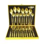 24-Piece Metal Tableware Set with Embossed Design and Carrying Case.