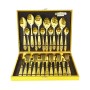 24-Piece Metal Tableware Set with Embossed Design and Carrying Case.