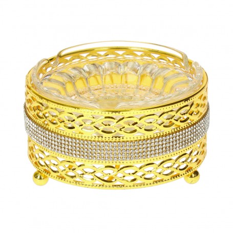 نفاضة سجائر زجاج حامل معدن