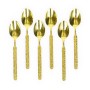 6-Piece Gold-Plated Embossed Large Spoon Set.
