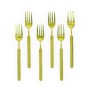 6-Piece Small Gold-Plated Embossed Fork Set.