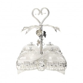 Four-Tier Metal Serving Stand with Handle.