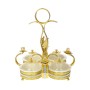 Four-Tier Metal Serving Stand with Handle.