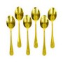 6-Piece Gold-Plated Embossed Large Spoon Set.
