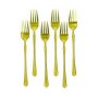 6-Piece Large Gold-Plated Embossed Fork Set.