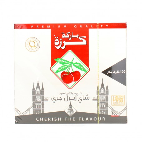 شاي أسود معطر ماركة كرزة 100ظرف