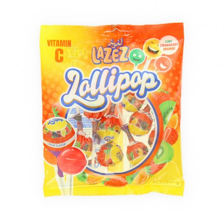 Halal  kinder lutscher (Erdbeere-Kiwi-Orange) LAZeZ 8st