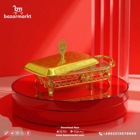 Heat-Resistant Pyrex Bowl with Metal Stand.